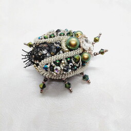 Iridescent beetle's attak