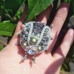 Iridescent beetle's attak