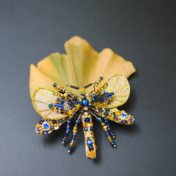 Autumn gold dragonfly