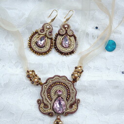 Soutache pendant and earrings