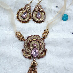 Soutache pendant and earrings