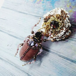 Pink bug and honey flower