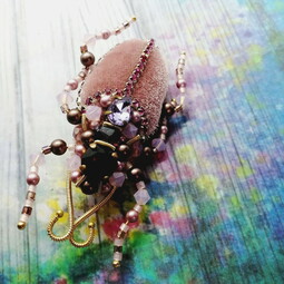 Pink bug and honey flower