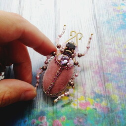 Pink bug and honey flower